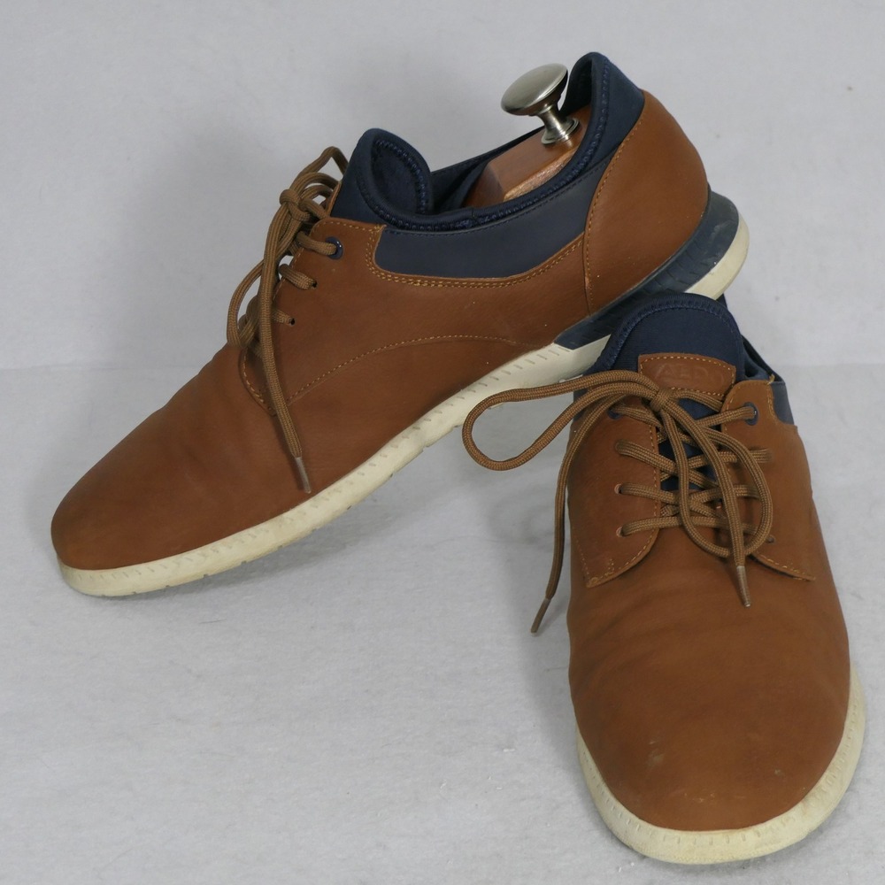 Aldo Mens Colby Sneakers 11 Brown Navy Hybrid Preppy Minimalist Modern Urban‎